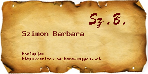 Szimon Barbara névjegykártya